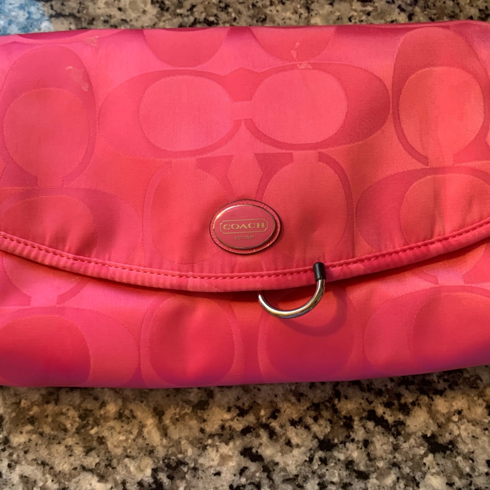 Pink Coach travel bathroom bag
